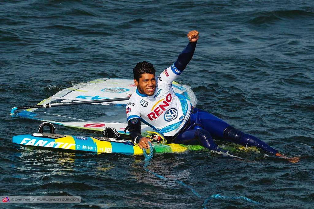 Gollito celebrates - 2014 Sylt PWA Super Grand Slam ©  Carter/pwaworldtour.com http://www.pwaworldtour.com/